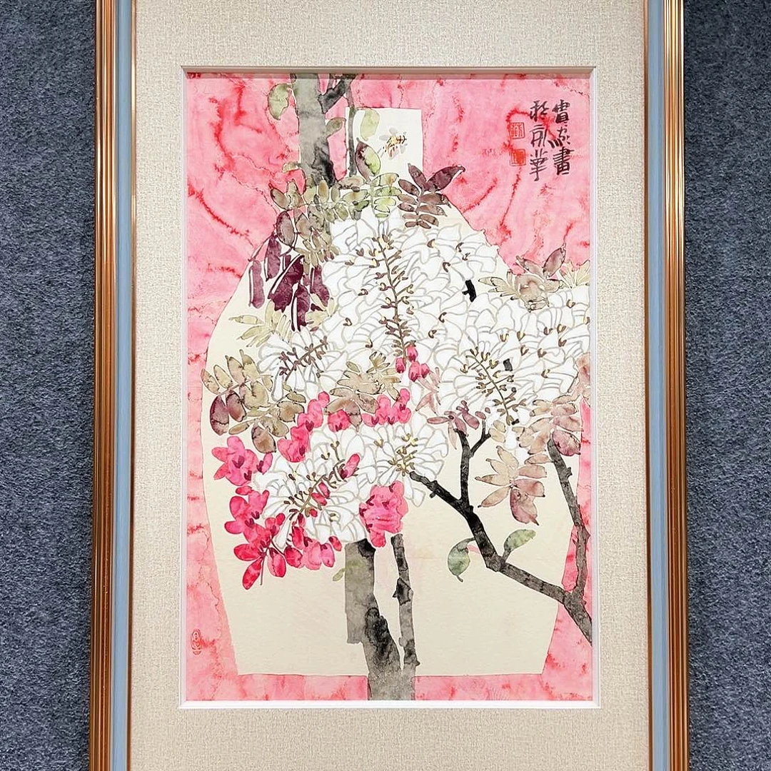 国画知鱼之乐纯手绘