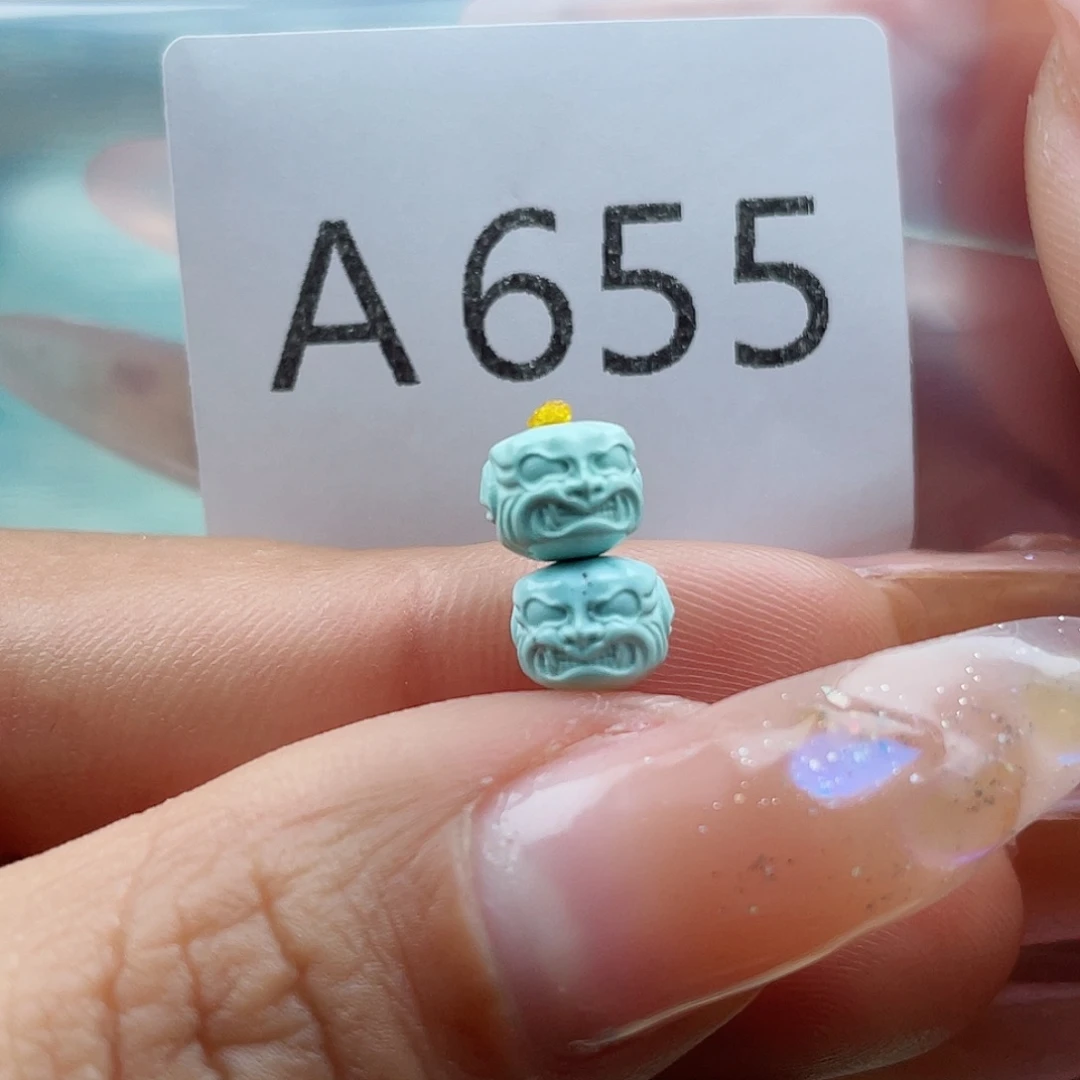 绿松石珠宝奇石未镶嵌7*6