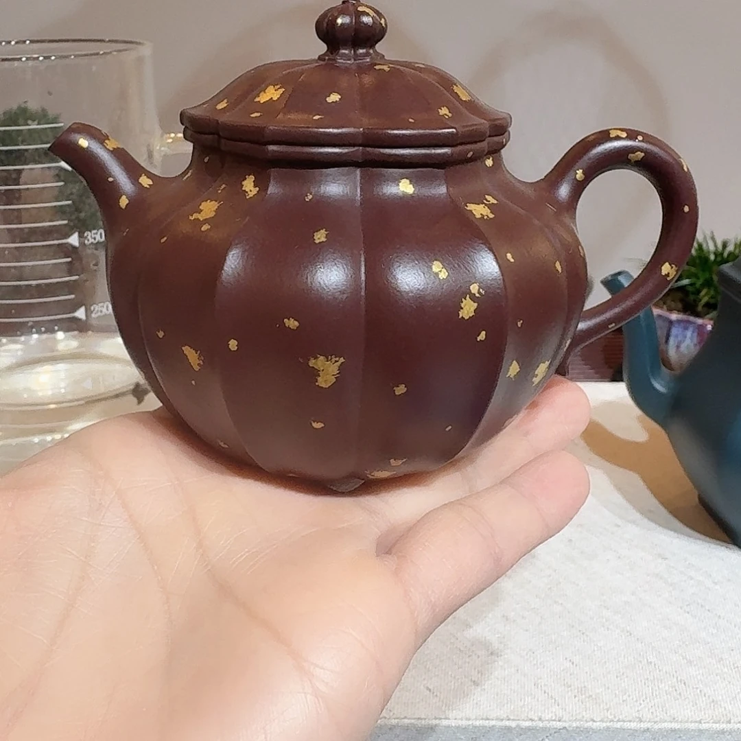荒***梦紫砂茶壶筋纹莲子