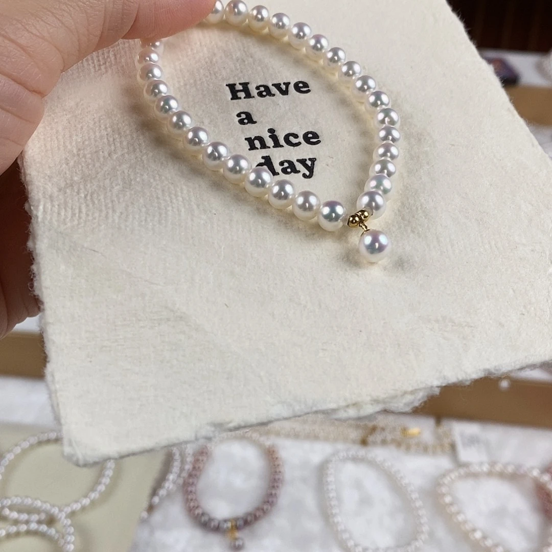 银S925镶嵌淡水珍珠手绳