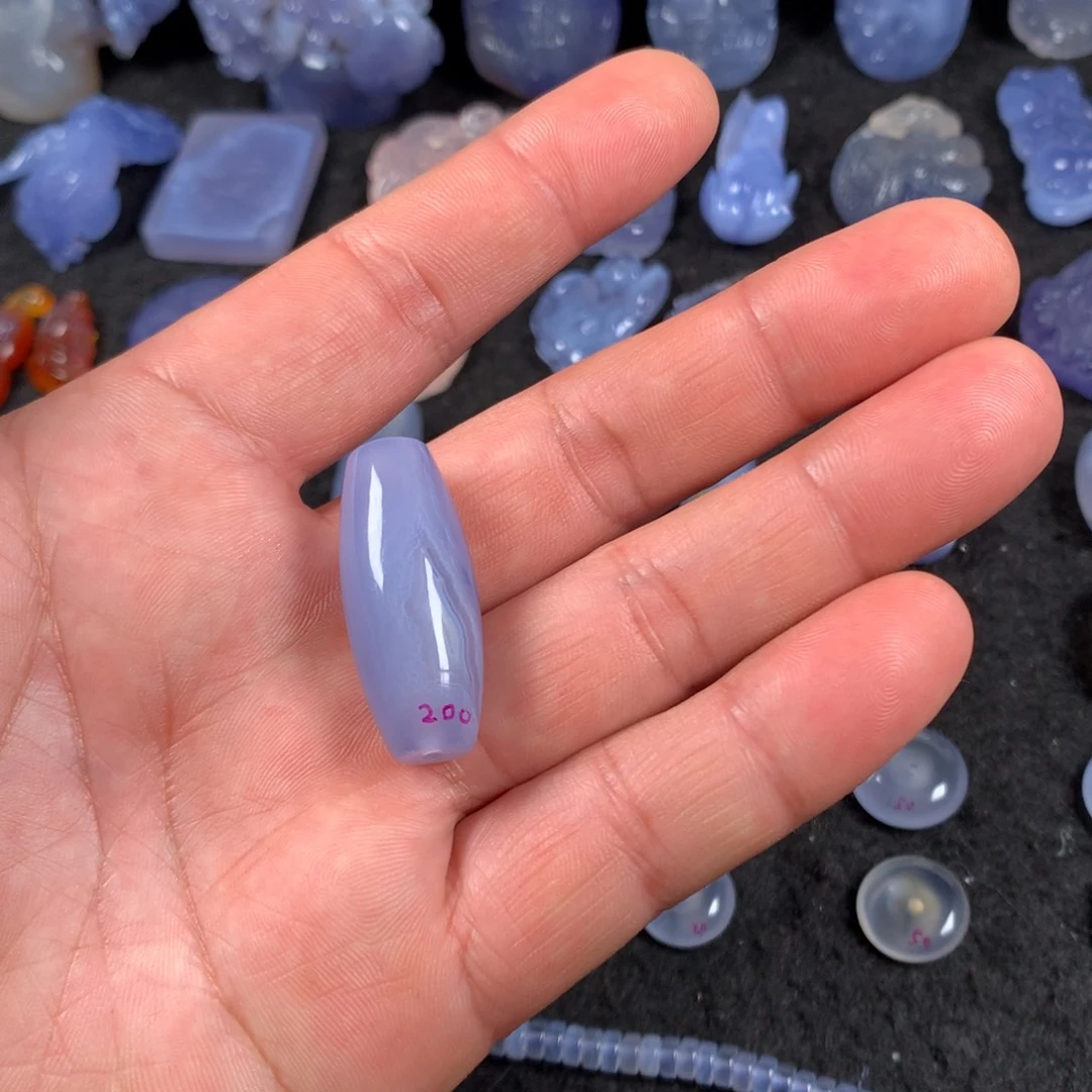 玛瑙吊坠未镶嵌用****5蓝玛瑙桶珠