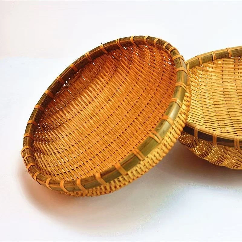 烟熏竹编馒头筐发四个16-18-20-22厘米天然环保