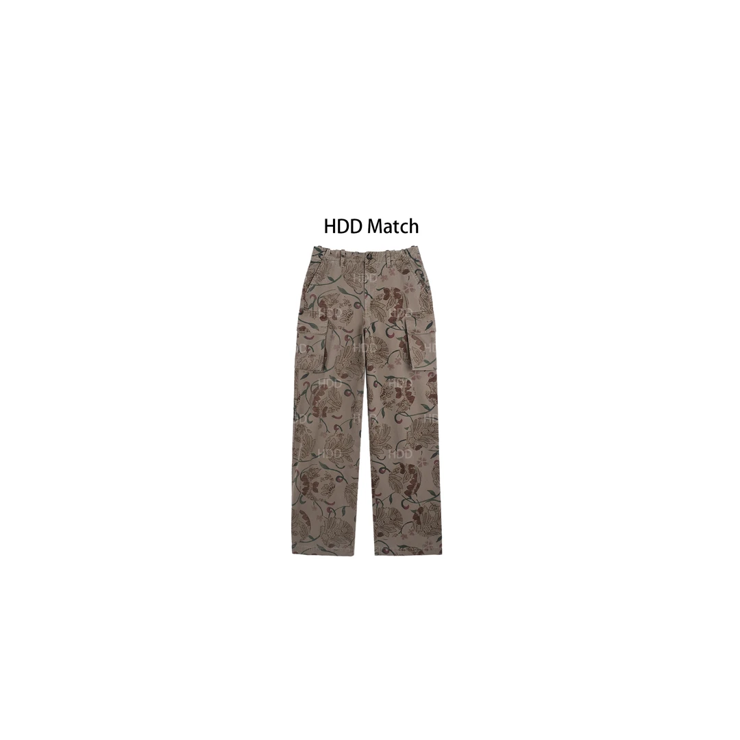 HDD Clothing "花 卉"春季女款定制小众设计工装休闲裤 Y7091