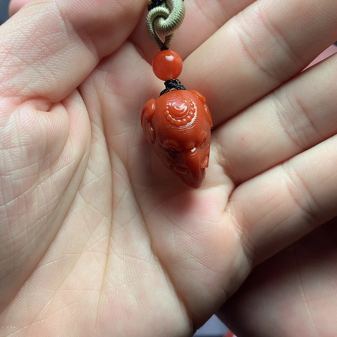 未镶嵌1南红玛瑙象神