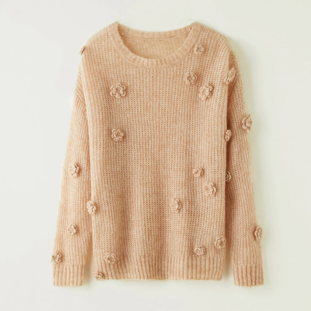 【双旦】思诺芙德圆领宽松百搭中长款女士羊毛衫