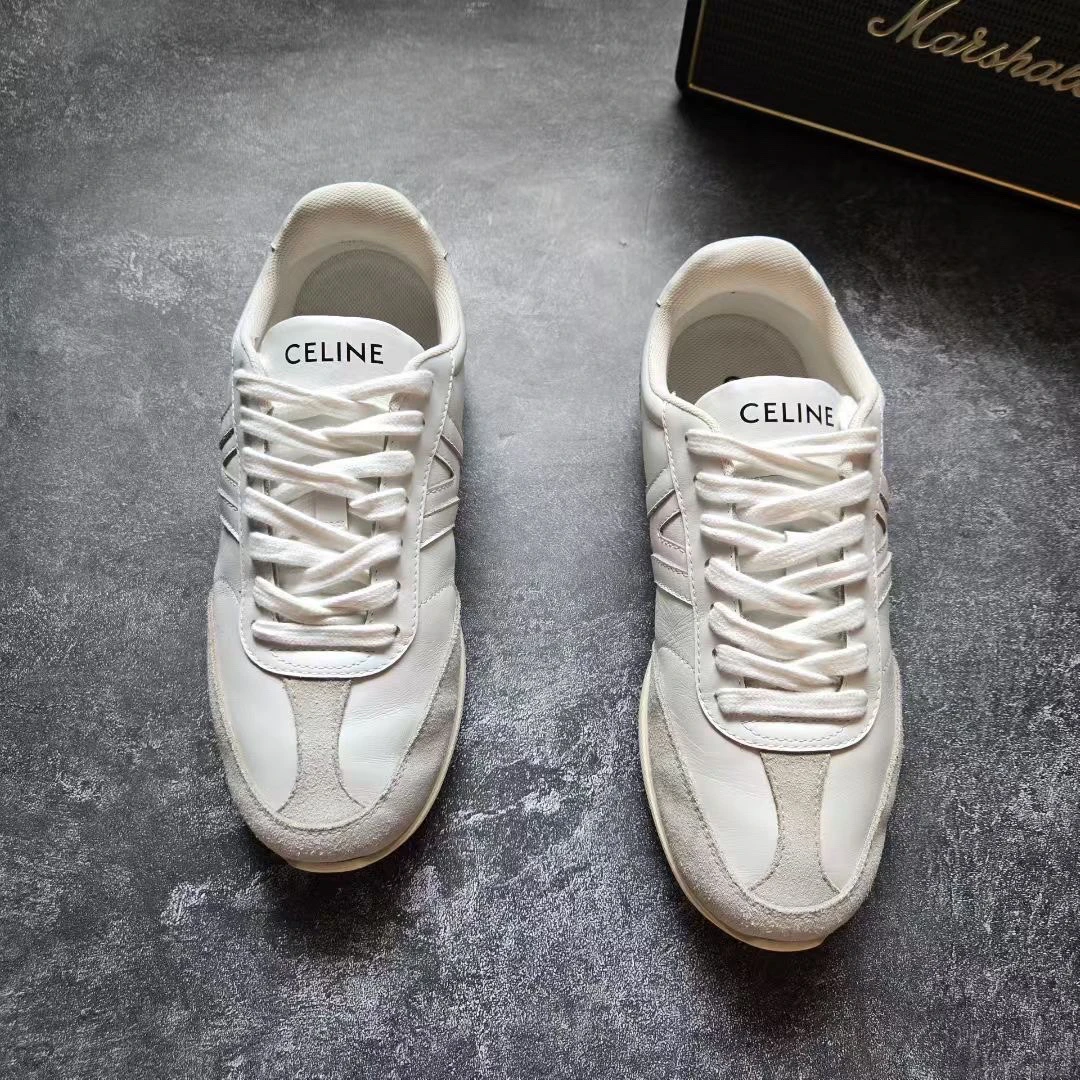 99新 Celine/思琳 葡萄籽奢潮/CELINE凯旋门德训小白鞋/36码白色