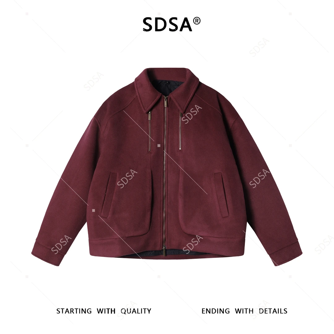 SDSA男士秋冬新款痞帅男装时尚宽松羽绒服拉链翻领外套百搭保暖