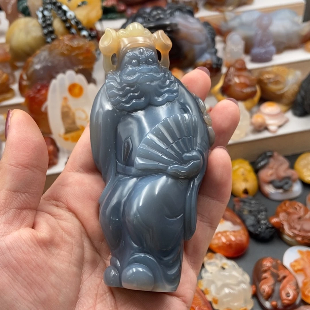 嘴***傷玛瑙/玉髓未镶嵌挂件