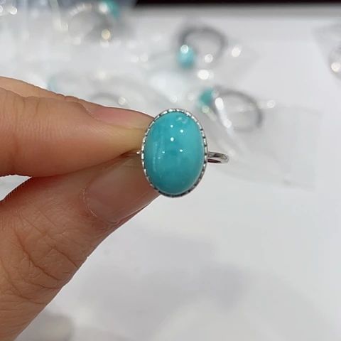 绿松石珠宝半成品银S925镶嵌