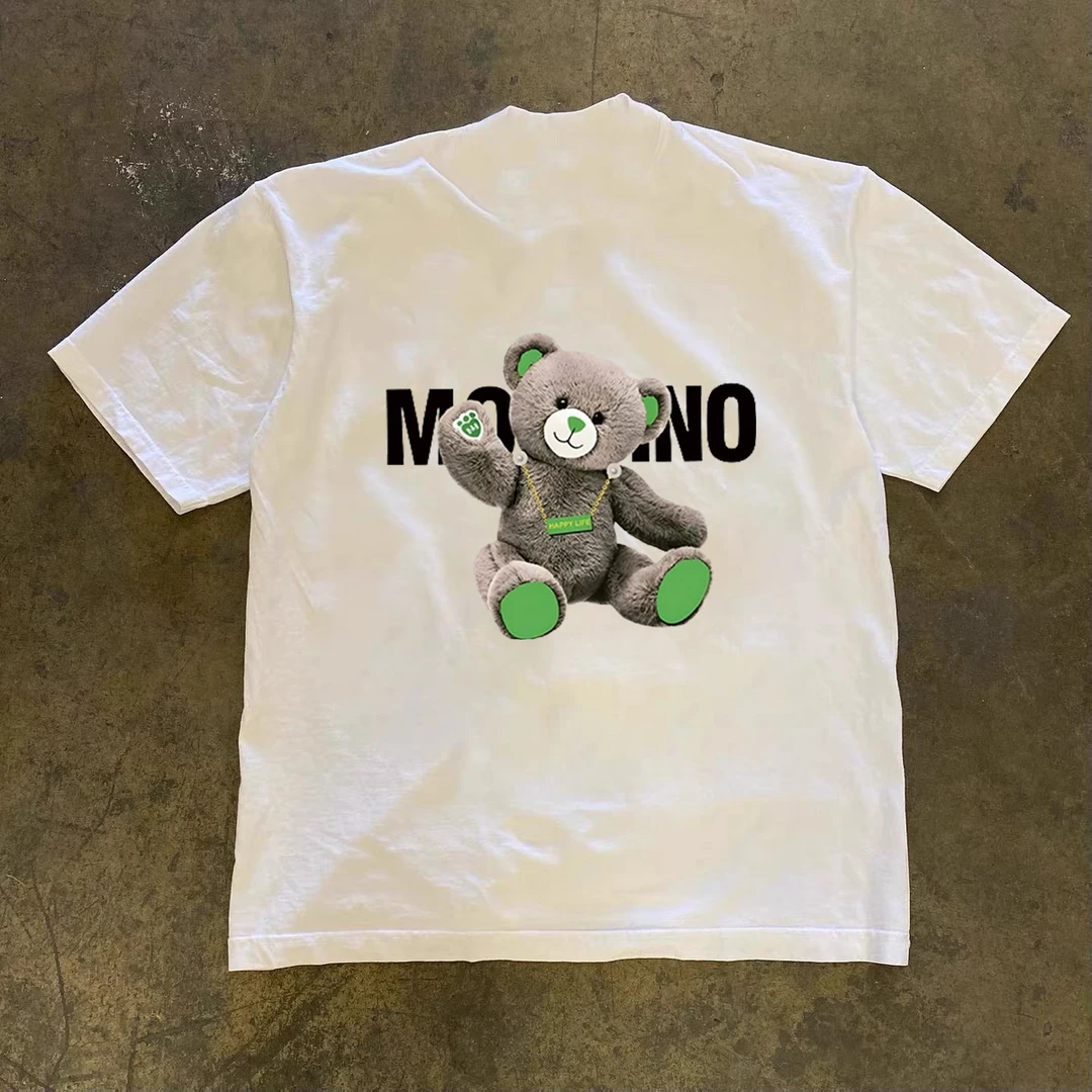 美式潮牌印花短袖t恤男款休闲百搭纯棉230g重磅透气潮流上衣夏季