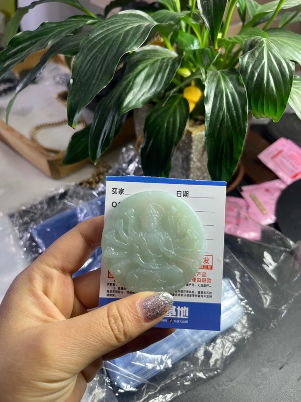 纯天然缅甸a货翡翠千手