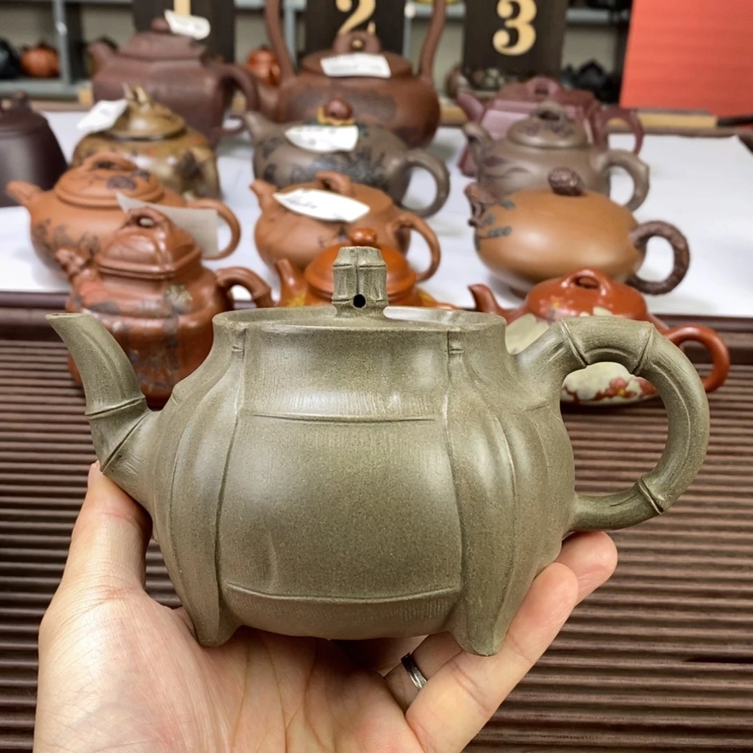 茶壶紫泥白2 四方竹韵 青段