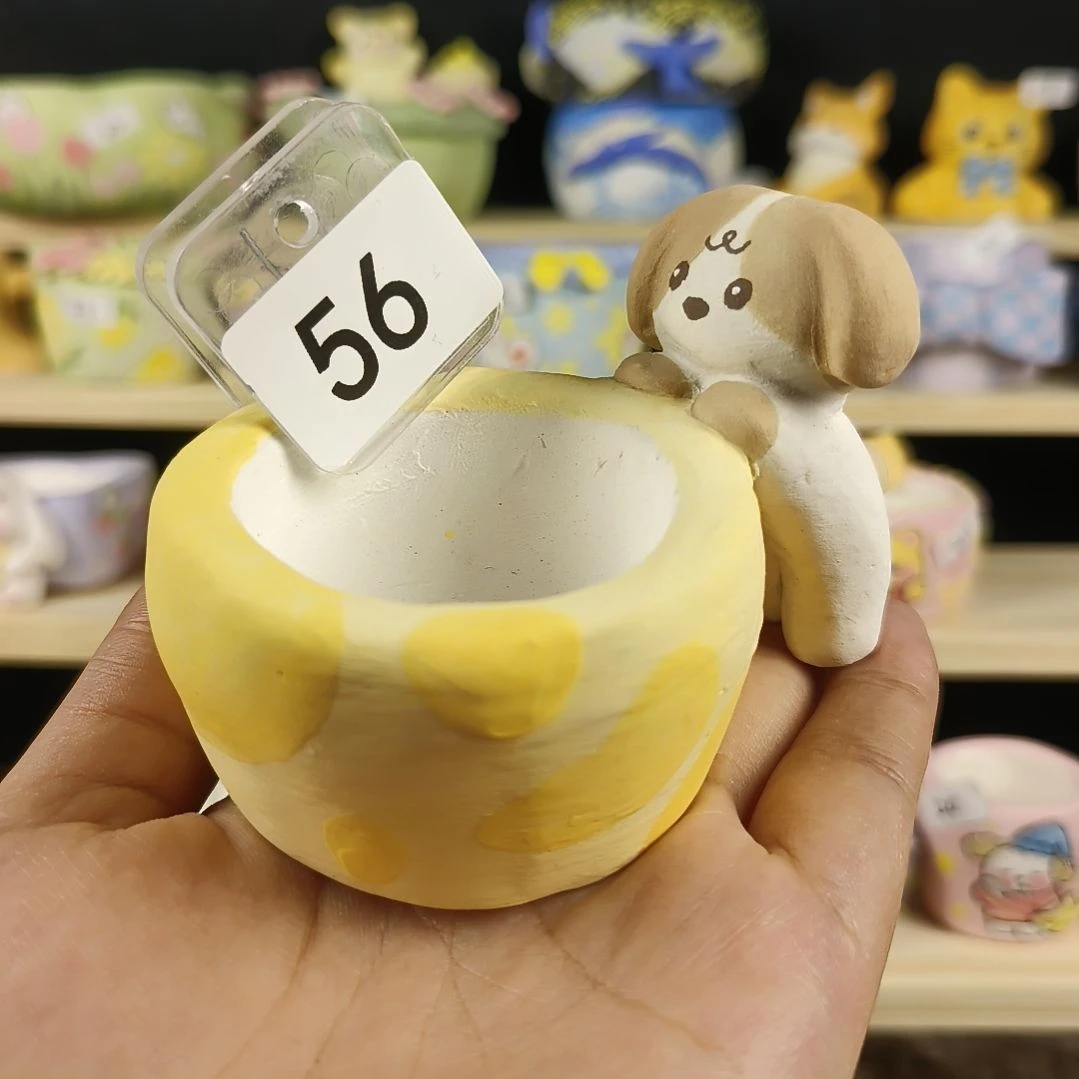 56立体小狗守护花盆