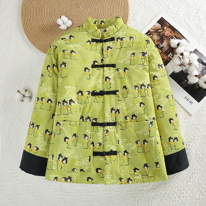 小唐人立领国风复古棉袄2024新款盘扣式国风冬季棉衣外套棉袄加厚