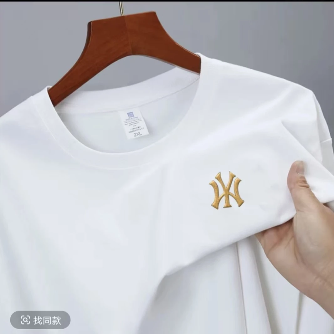 【刺绣版YW】夏季短袖男女同款情侣半袖休闲透气圆领潮流薄款短