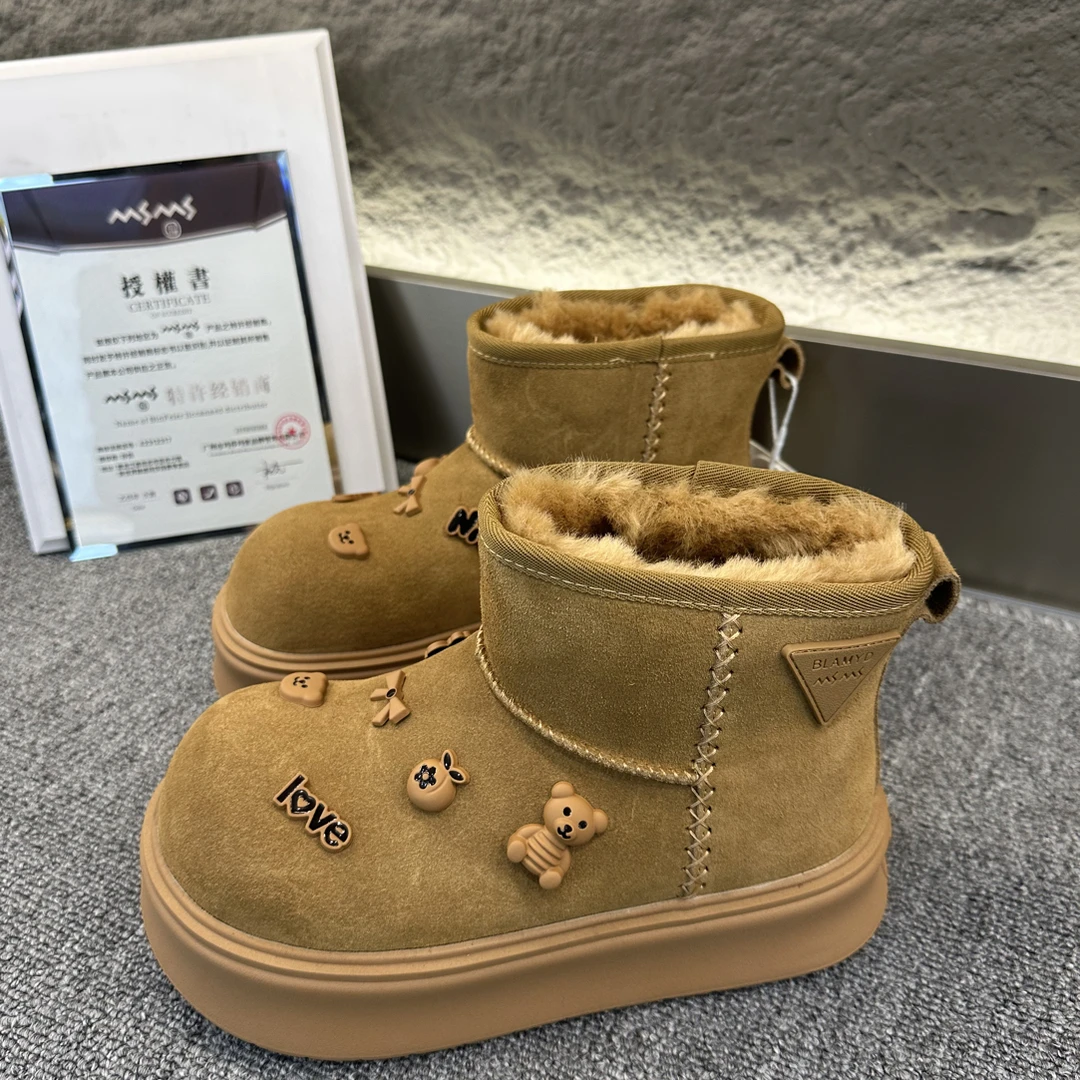 玛莎玛索001-75dm冬季加厚羊毛内里时尚百搭雪地靴