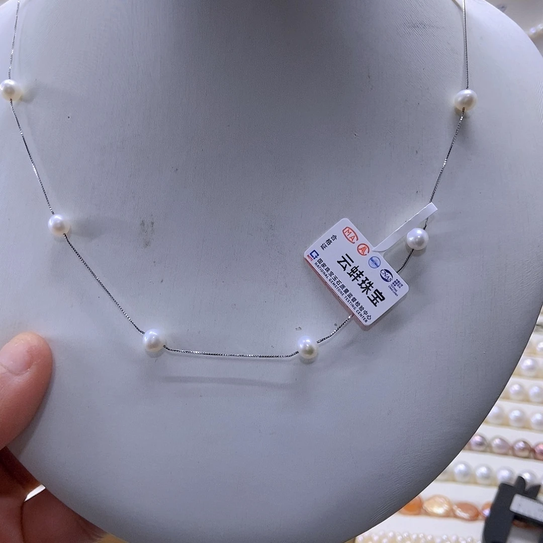 颈饰合金淡水珍珠