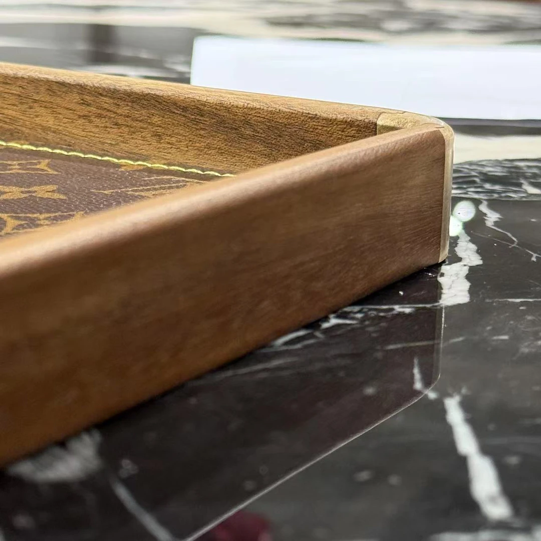 新款高端经典胡桃木实木托盘钥匙收纳盘家居托盘玄关托盘卧室