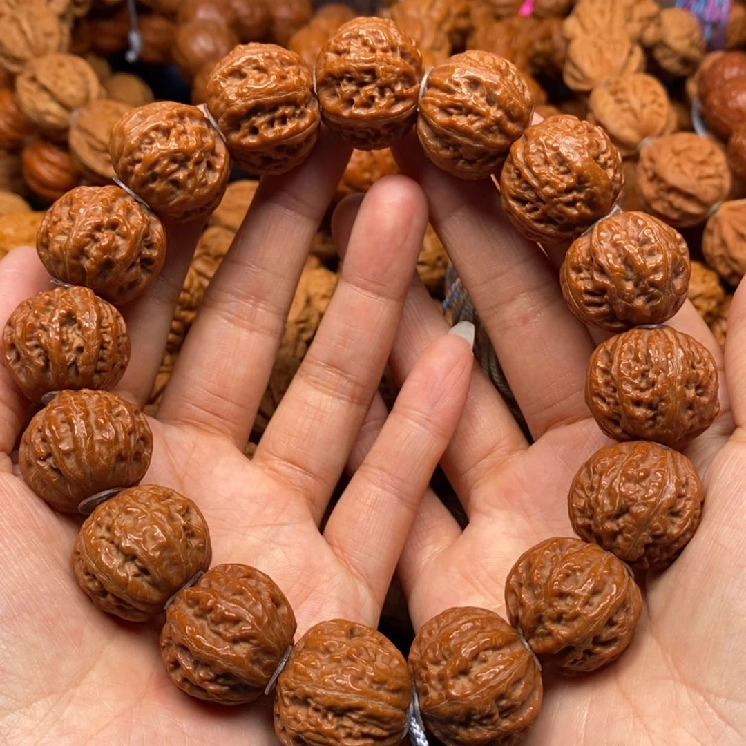 桃核手串水龙纹磨盘八棱