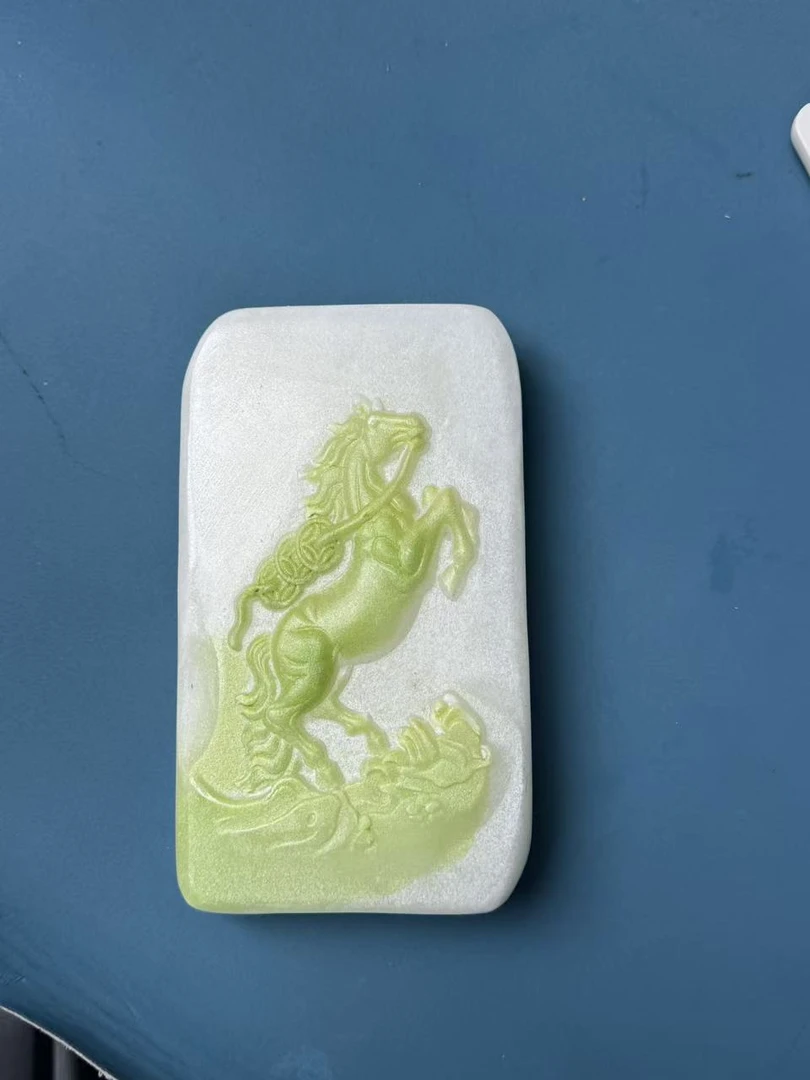 特色摆件白绿色马