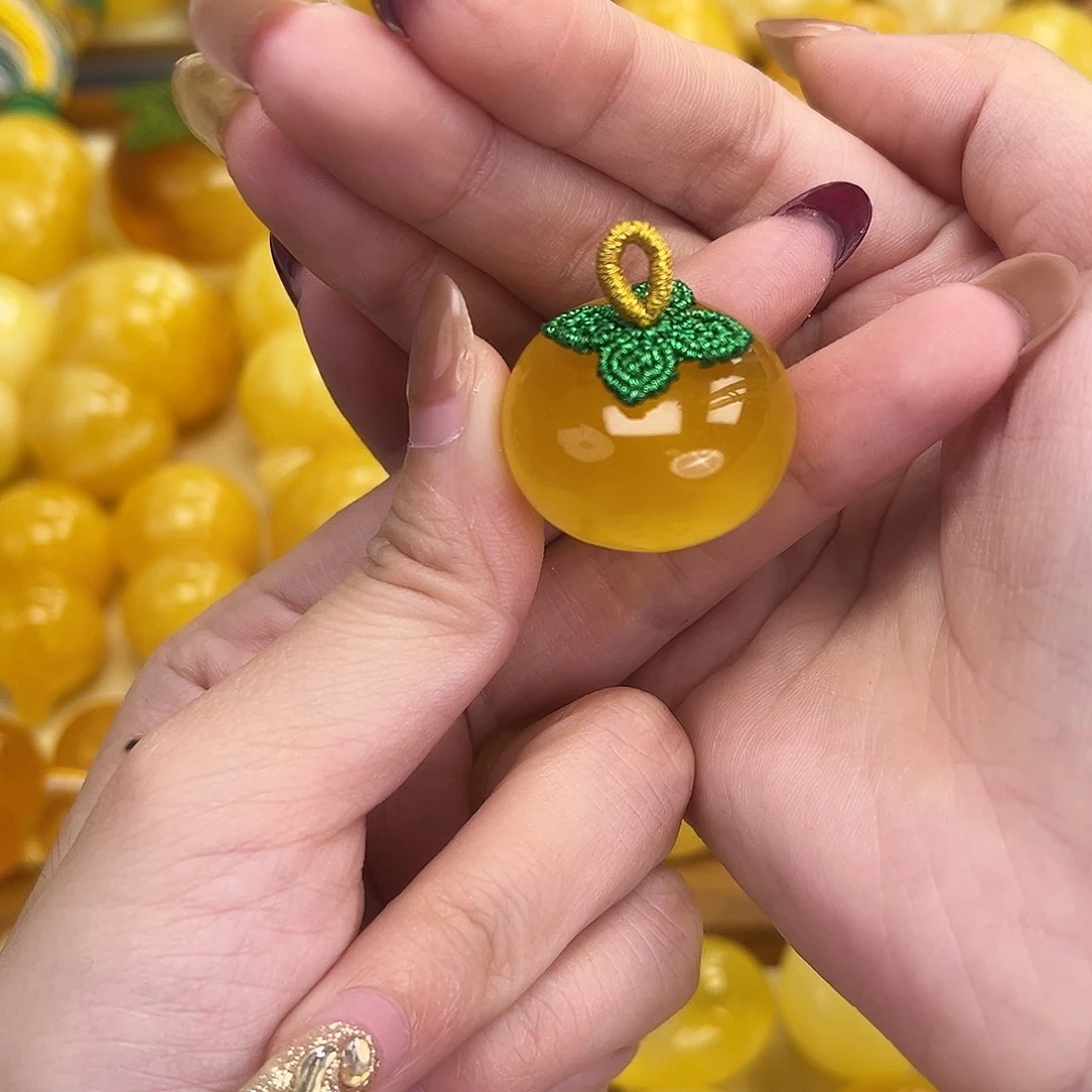 琥珀颈饰未镶嵌8g柿子