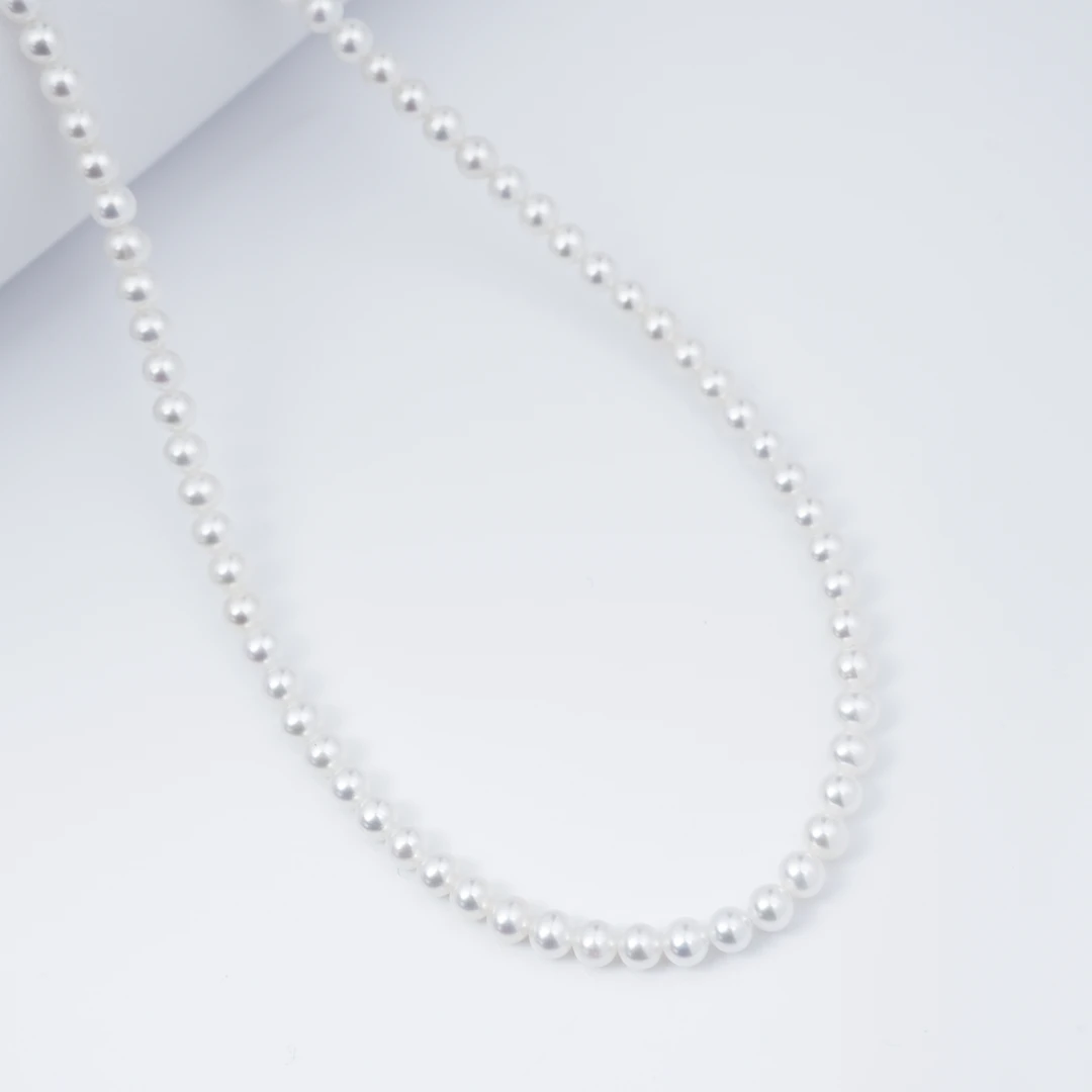 【珍珠购】天然珍珠项链 黑标小米珠3-4mm  多样性发一条