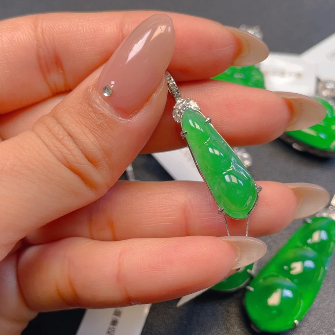 翡翠银S925镶嵌吊坠(不含链)