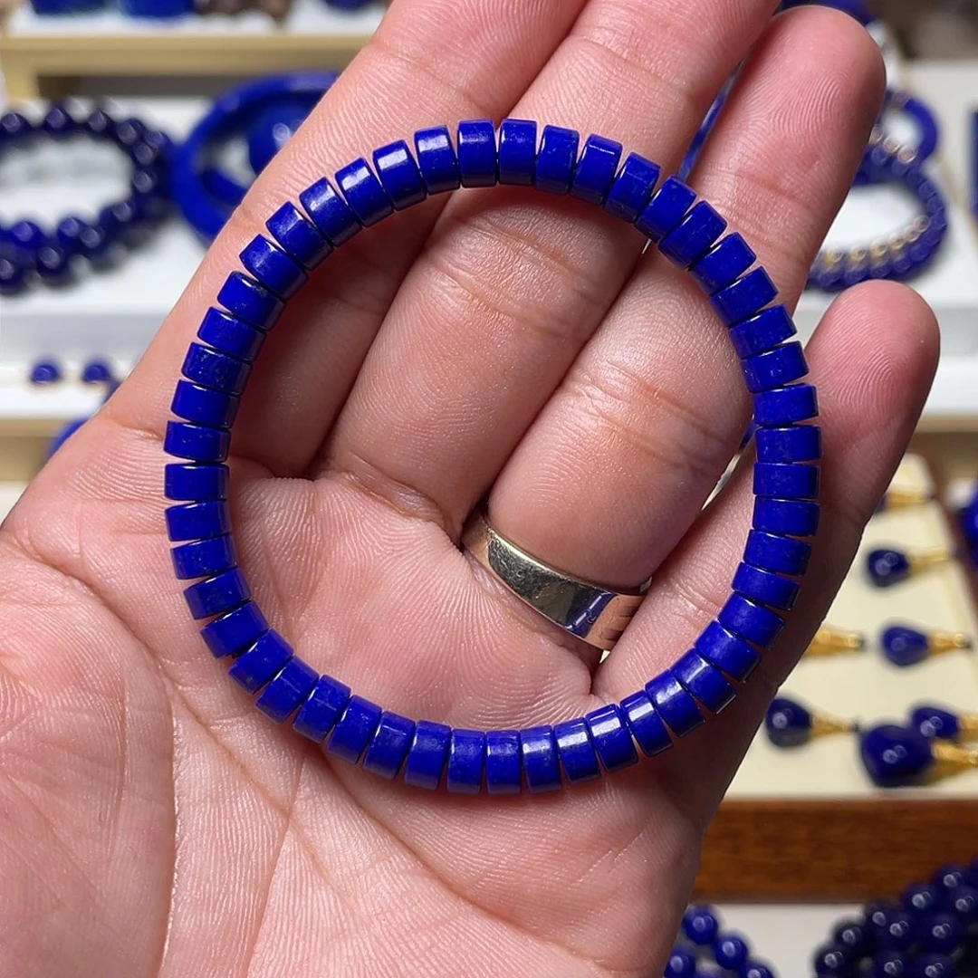 青金石未镶嵌精品药片6mm手串