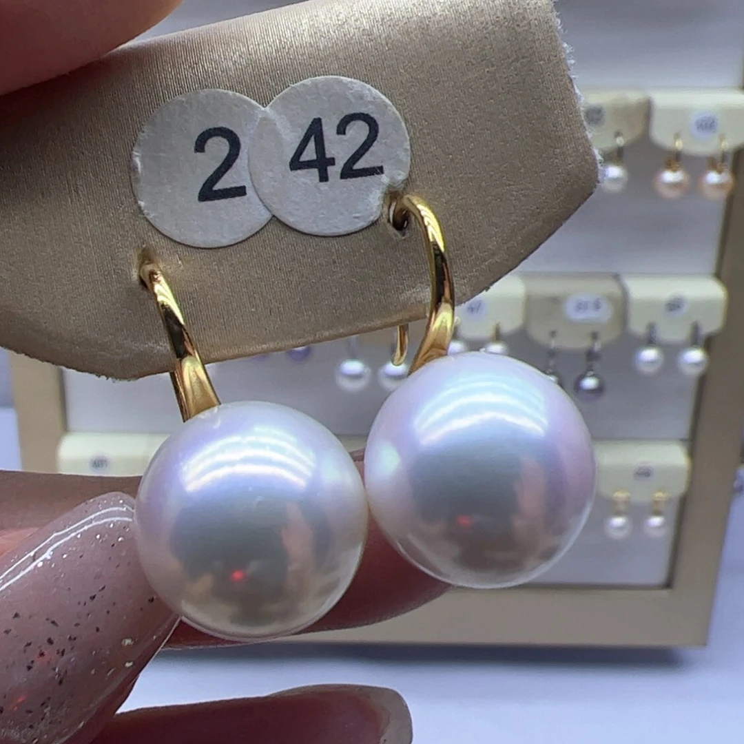 银S925镶嵌淡水珍珠耳饰