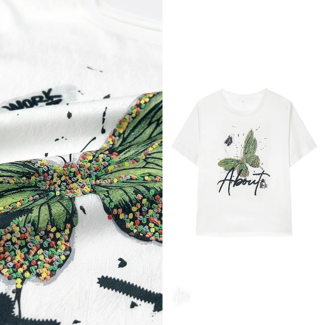 1516新款夏季丝滑缎面冰凉感百搭时尚休闲女T恤AB拼接短袖