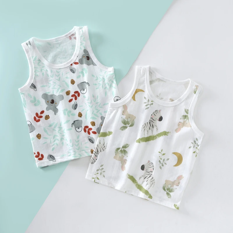 儿童背心男童夏季纯棉无袖打底护肚婴儿衣服薄款女童宝宝吊带上衣