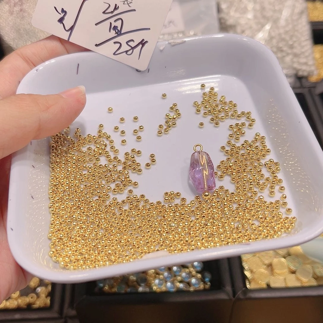紫晶珠宝半成品银S925镀金镶嵌9