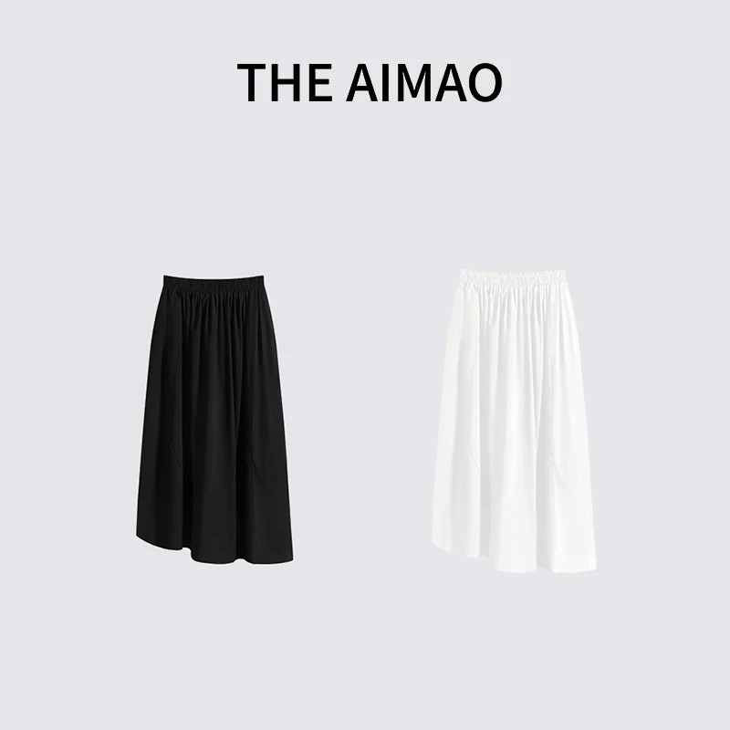 “赫本裙”质感高密立体褶裥空气量感不规则廓形半身裙XYX81726