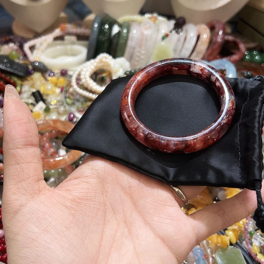 未镶嵌手镯水晶好***、红胶花