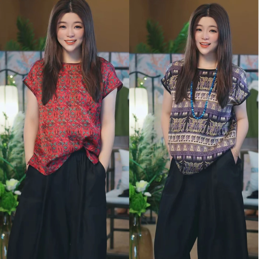 苏唐韵杯子家《基础圆领小飞袖》夏季百搭显瘦休闲大气上衣女款