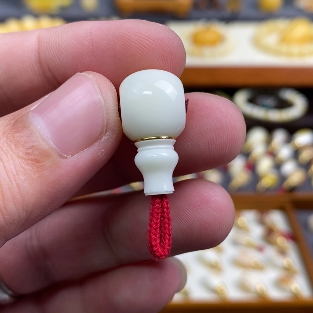 蜜蜡18K金镶嵌裸石配饰金腰带三通尺寸11.9