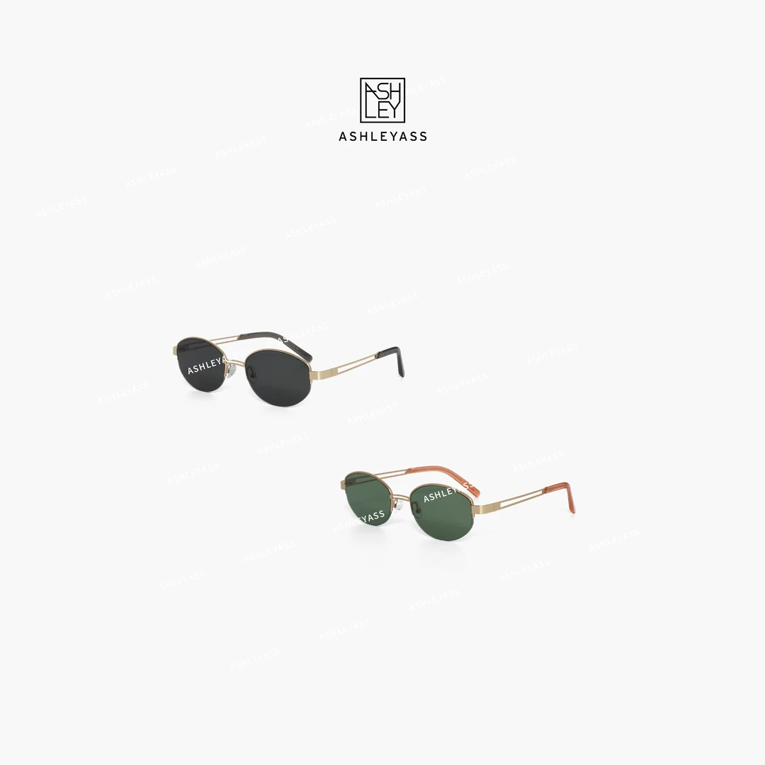 【ASHLEYASS】复古椭圆形全框墨镜太阳镜高品质遮阳眼镜LSP520011S
