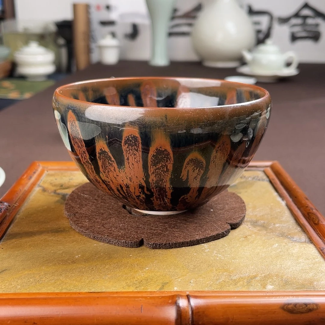 定窑黑釉窑变大盏