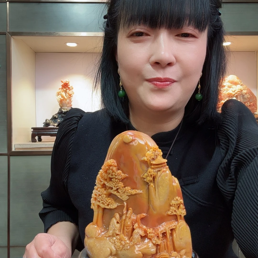 寿山石用****0昌化田黄摆件