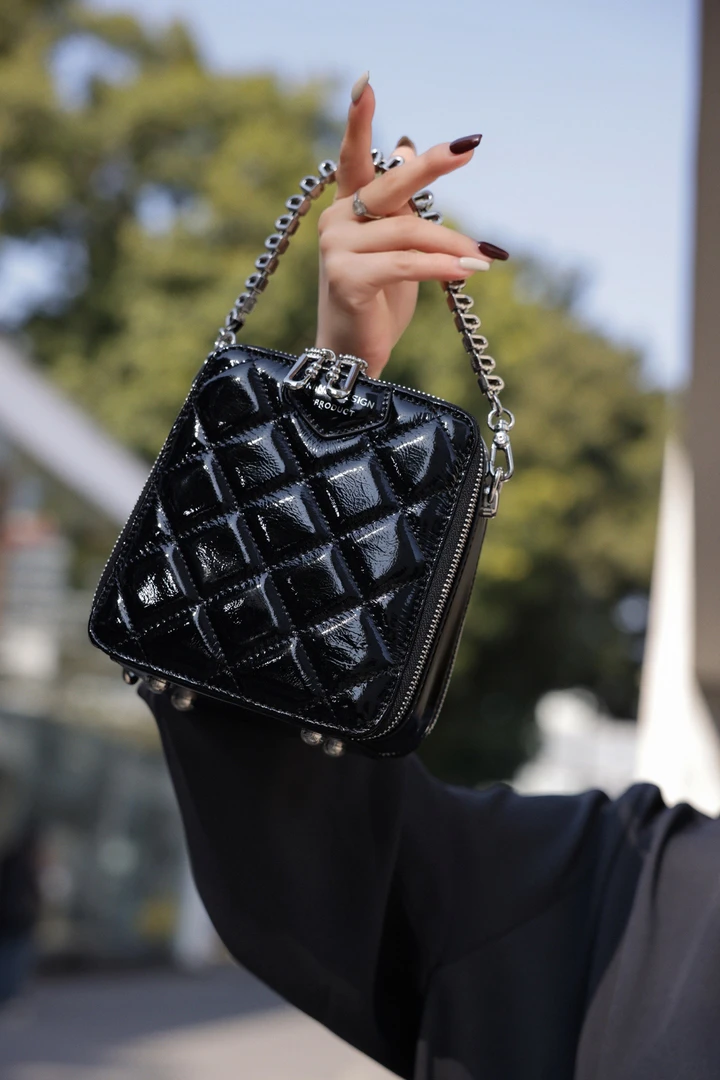 【月月定制】众牛皮菱格链条小方包百搭时尚斜挎手提包