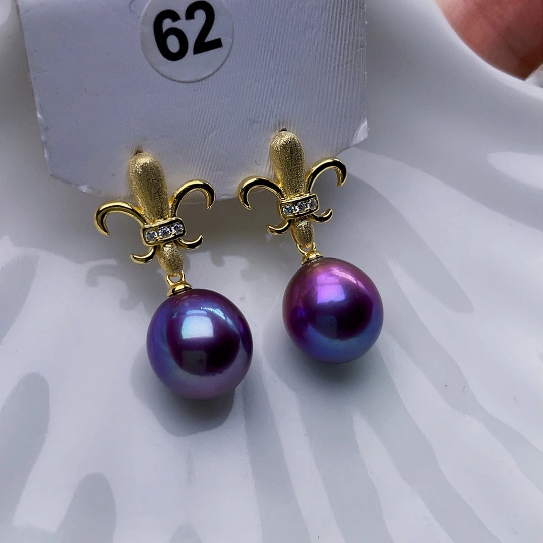 淡水珍珠耳饰银S925镶嵌焦**丁