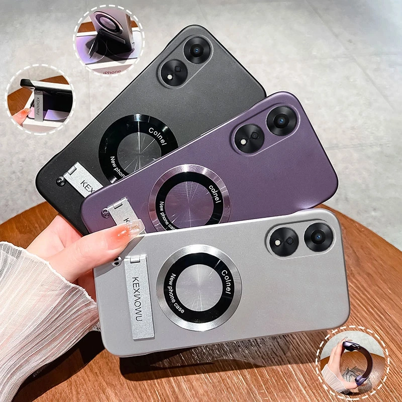 适用于OPPOA1超薄无边框实用防摔保护套带支架高级感手机壳