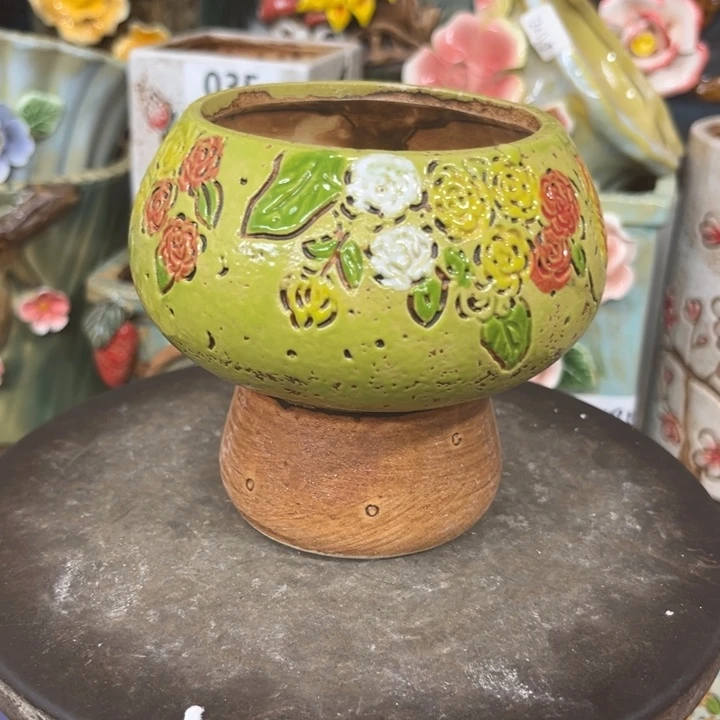紫砂花盆粗陶材质多肉花盆