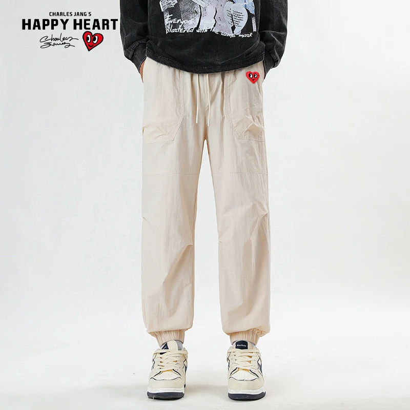 查尔斯桃心 工装裤子男新款冲锋裤宽松束脚裤休闲长裤百搭-官方