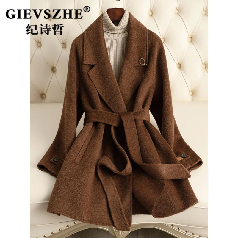 【官方正品】纪诗哲双面羊毛外套2025冬季新款小个子轻奢毛呢大衣