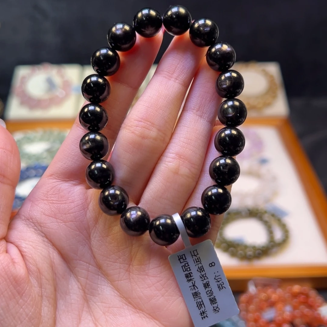 水晶手串未镶嵌F****?10m收藏级高货金运石