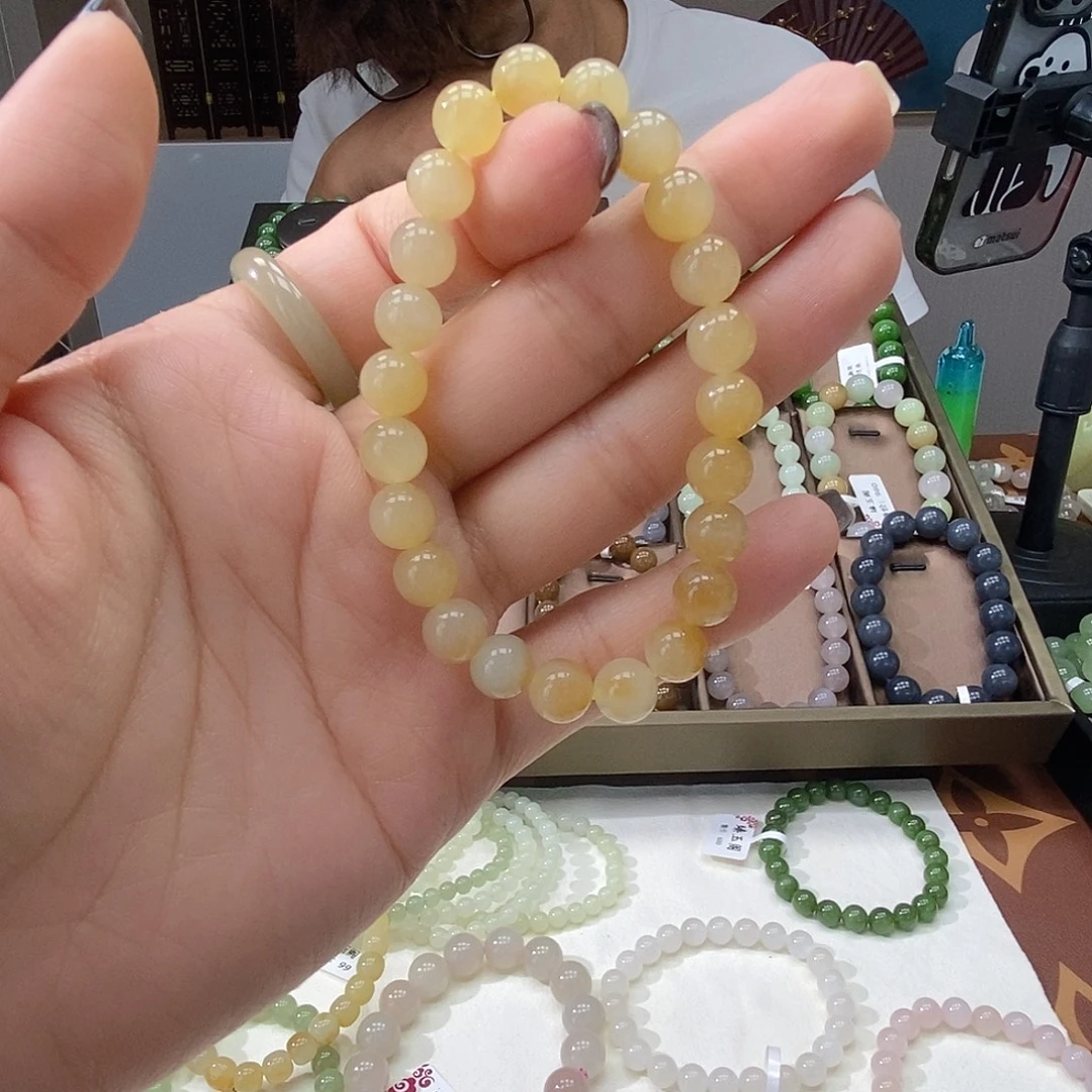未镶嵌手串和田玉8mm糖白