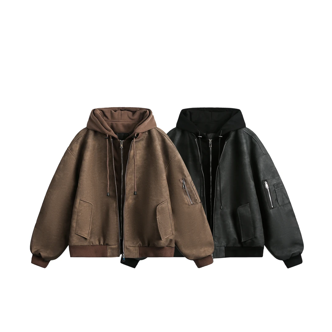 6便士【HJ5737秋冬休闲百搭连帽外套】港式男女