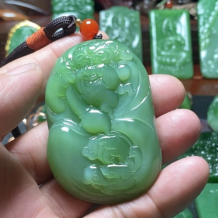 和田玉（碧玉）挂件未镶嵌一**口