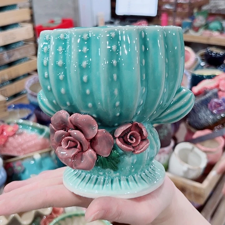 有孔.凑单10元陶瓷花盆发货！